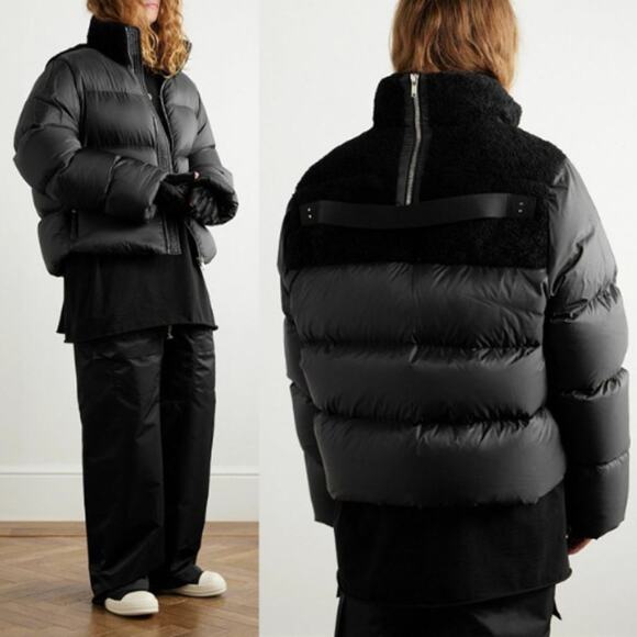 Moncler x Rick Owens | NWT Cyclopic Shearling-Trimmed Down Puffer Jacket 3 US L - Picture 1 of 16